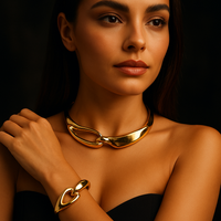 Full Gold Collar + Bracelet
