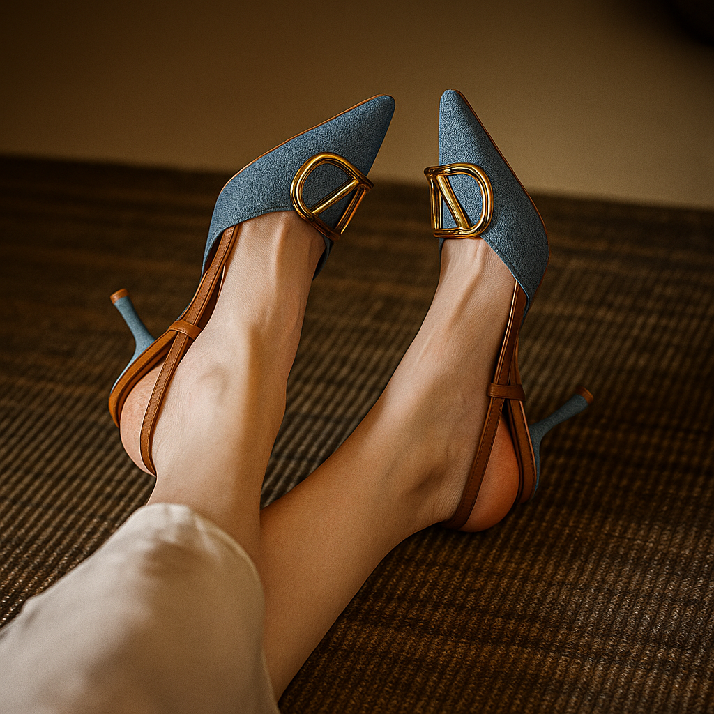 Riviera Denim Slingbacks