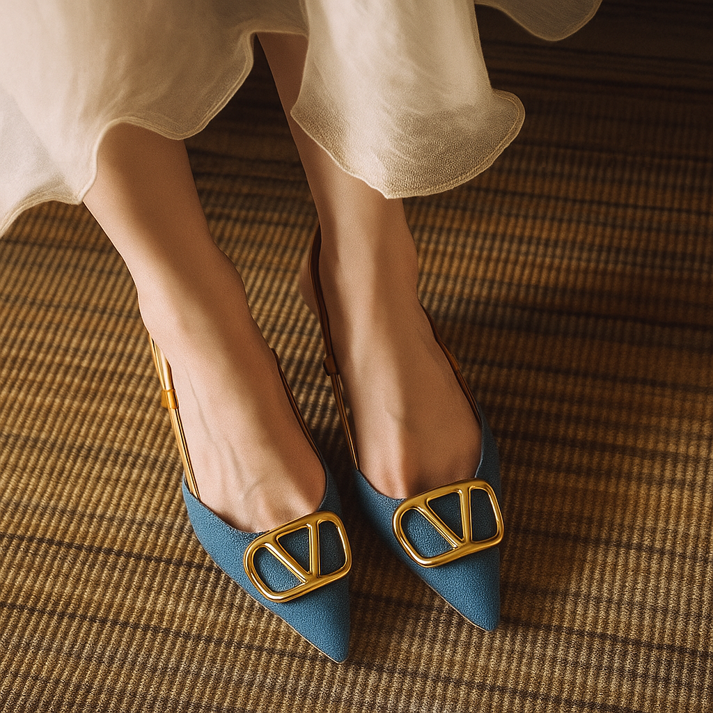 Riviera Denim Slingbacks