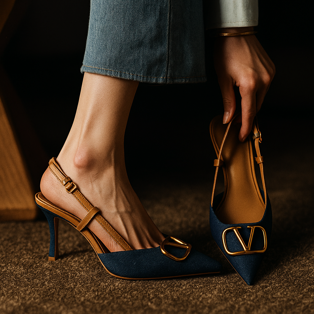 Riviera Denim Slingbacks