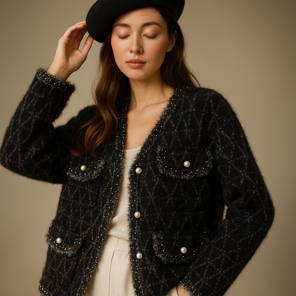 Riviera Pearl Cashmere Cardigan