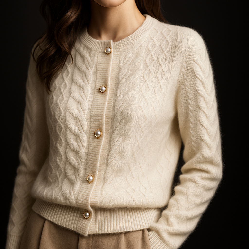 Riviera Pearl Cashmere Cardigan