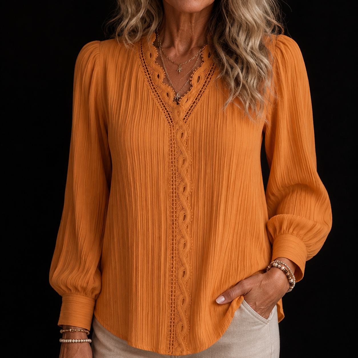 Juliette Lace Trim Blouse