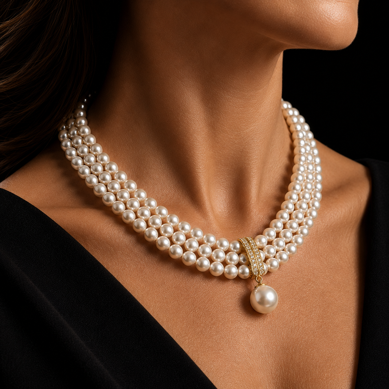 Maison Royale Triple Pearl Necklace