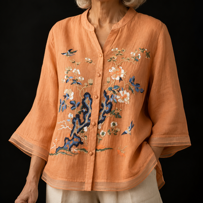 Camellia Linen Garden Blouse