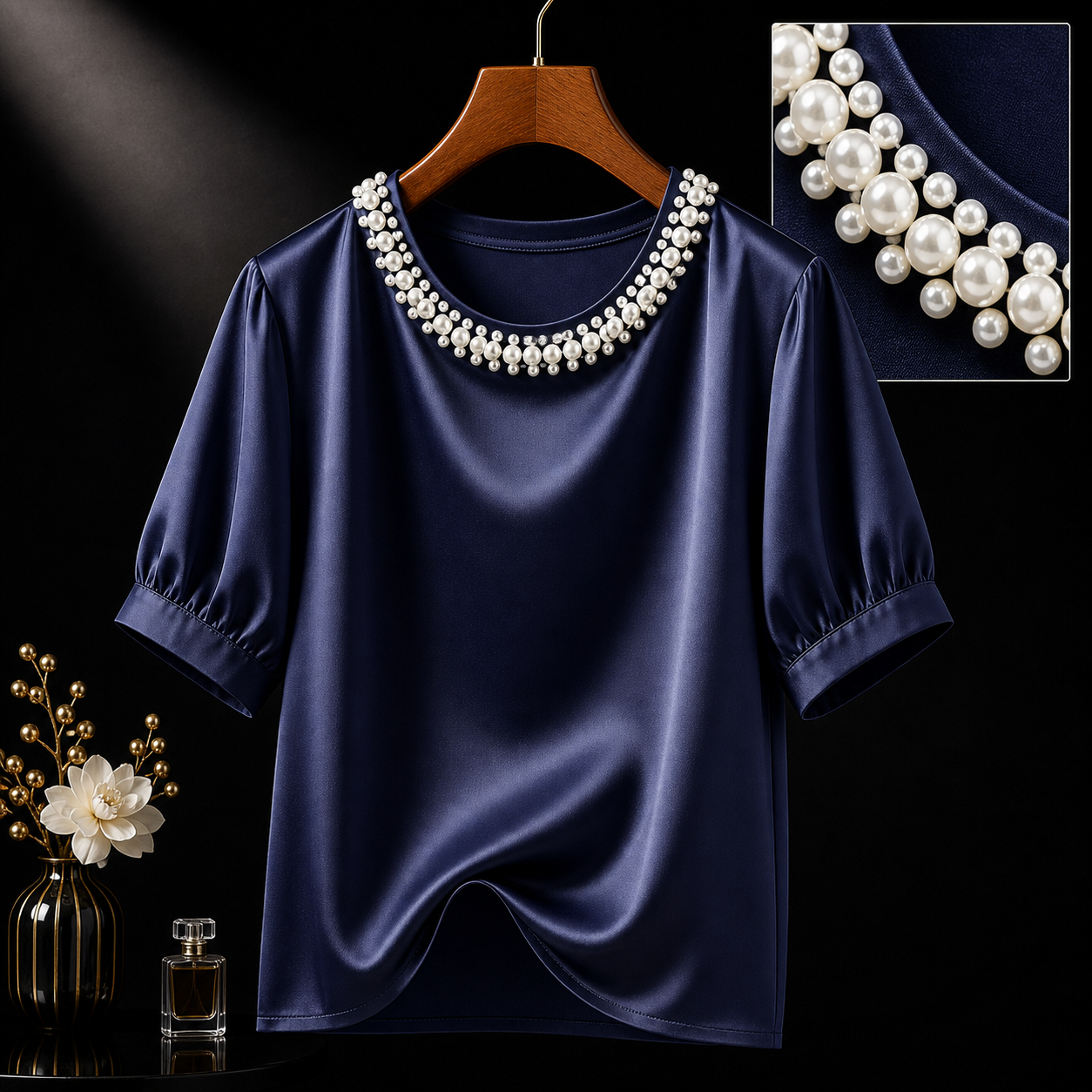 Monteclair Pearl Satin Blouse