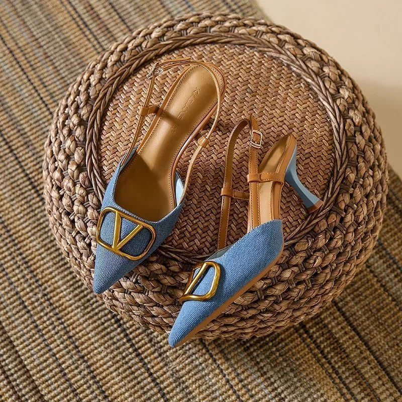 Riviera Denim Slingbacks