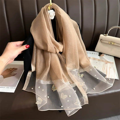 Vivienne Pearl Silk Shawl