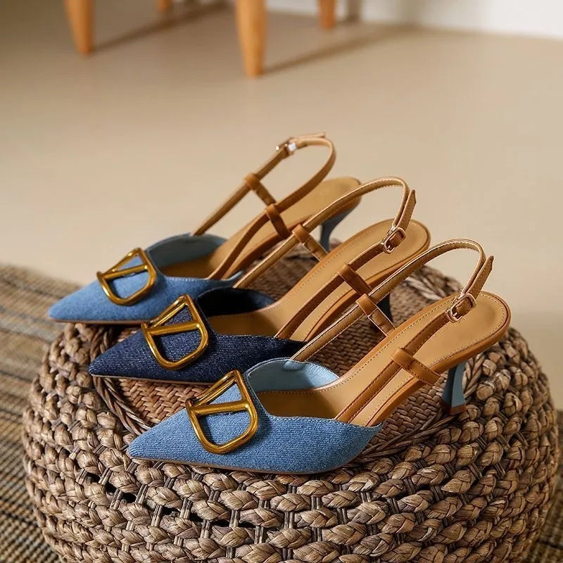 Riviera Denim Slingbacks