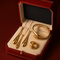 Gold 4pc (Earring + Necklace + Ring + Bracelet)