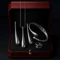 Silver 4pc (Earring + Necklace + Ring + Bracelet)