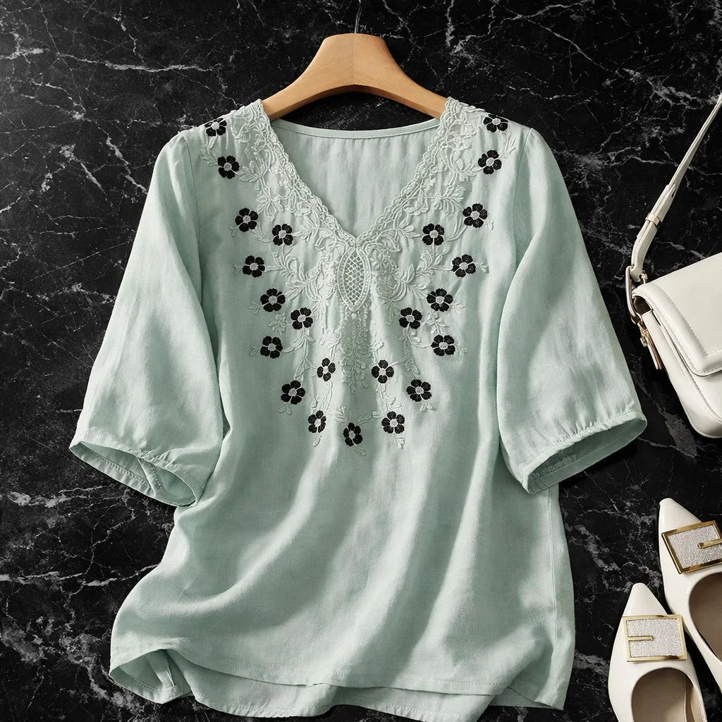Clara Lace Trim Blouse