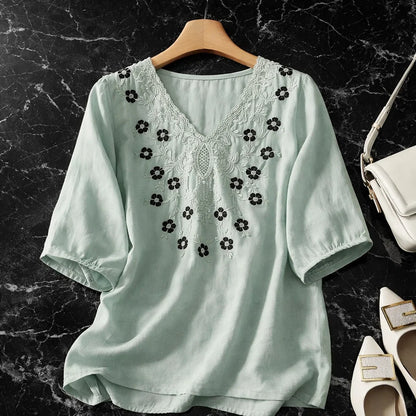 Clara Lace Trim Blouse
