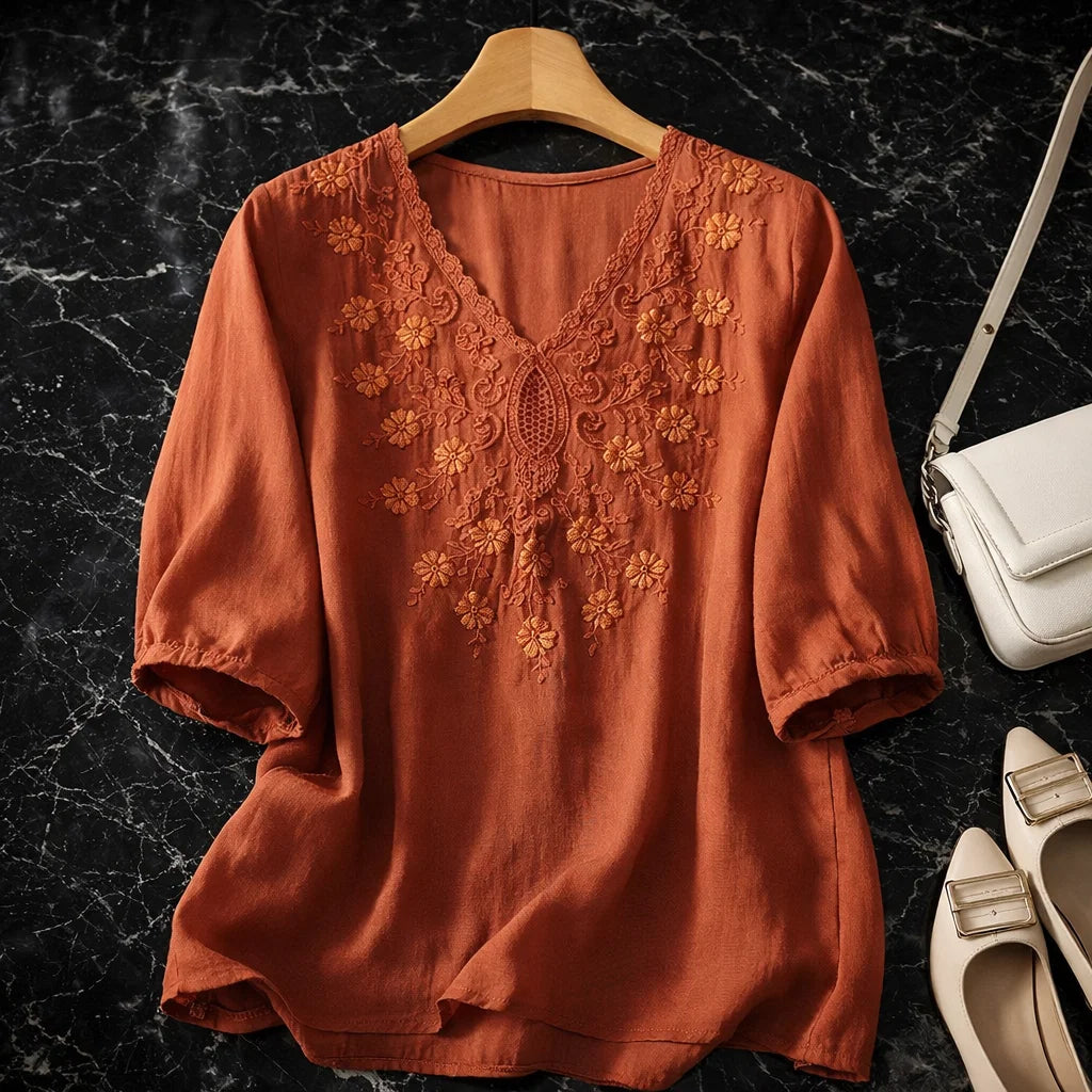 Clara Lace Trim Blouse