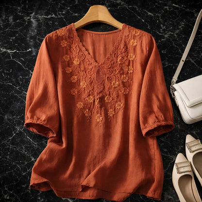 Clara Lace Trim Blouse