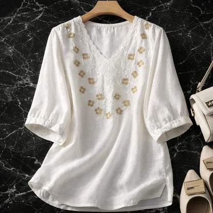 Clara Lace Trim Blouse