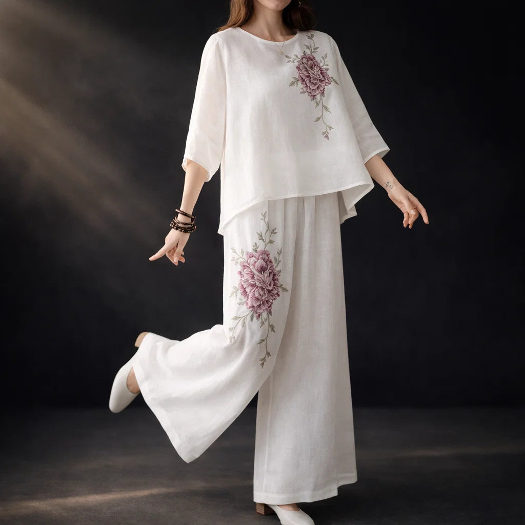 Vivienne Fleur Linen Set